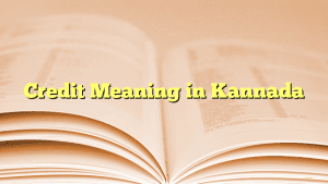 Credit Meaning in Kannada